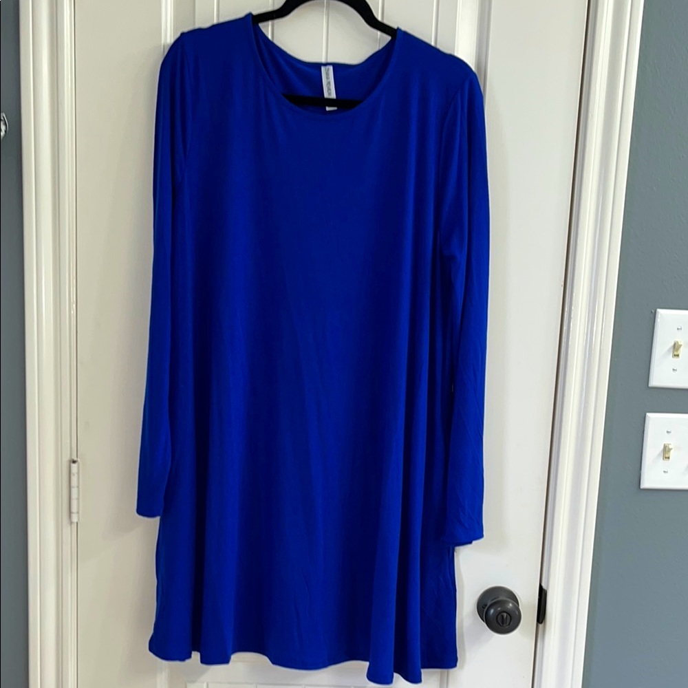 Vibrant Blue Long Sleeve Dress or Tunic